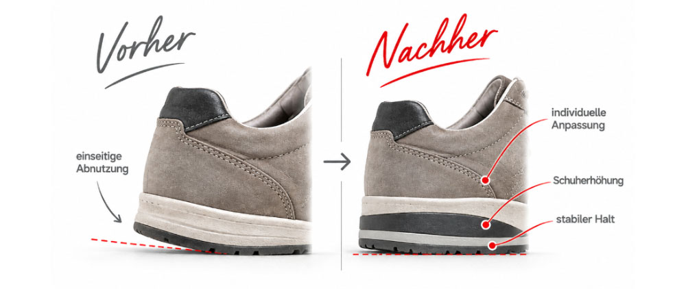 Schuhzurichtung die hilft | Vorher - Nachher